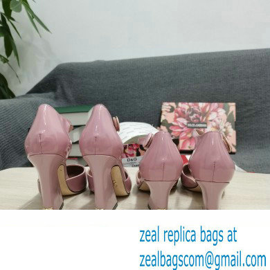 Dolce  &  Gabbana Heel 6.5cm/10.5cm Patent leather Mary Janes Light Pink with Geometric Heel 2022